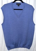 Brooks Brothers Extra Fine Italian Merino Wool Blue Sweater Vest V-neck Sz XL - £16.41 GBP