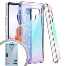 For LG K51 Q51 - Hard TPU Rubber Shiny Glitter Iridescent Translucent Case Cover - $17.99