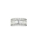 Cubic Zirconia Band Ring REAL Solid .925 Sterling Silver 5.8g Size 7 - $87.39 CAD