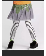 Girls Cat &amp; Jack Ebony Stripe Slime Halloween Leggings Size Medium - £5.46 GBP