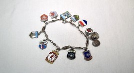 Vintage 835 Silver 12 Charm Bracelet K623 - £54.18 GBP