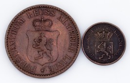 Allemand États 2-Coin Lot, 1868 3-Pfennig 1870 1-Kreuzer - $1,044.20 MXN