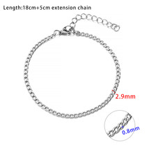 3-11mm Stainless Steel Trendy Curb Cuban Chain Men Bracelet Classic Solid Chains - £9.95 GBP