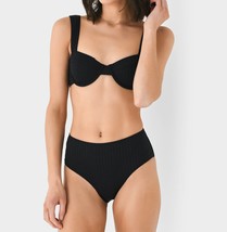 Solid &amp; Striped lilo ribbed bikini top in BLACKOUT - size XL - £39.33 GBP