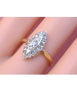 ANTIQUE VICTORIAN .40ctw ROSE DIAMOND 18K &amp; STERLING SMALL MARQUISE RING... - £556.56 GBP