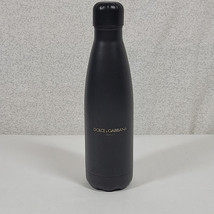 DOLCE &amp; GABBANA Thermal Insulated Matte Black Gold Font Tumbler Water Bo... - £21.33 GBP