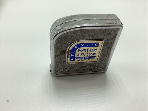 Vintage ATLANTIC White Tape Measure 6' Model S65W VGC & Clean Item image 6