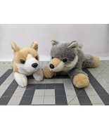 Aurora Corgi Husky Dog Wolf Plush Lot of 2  2018 2021 Stuffed Animal Toy - £11.87 GBP