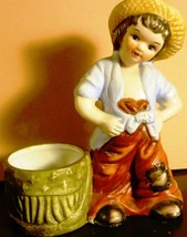 CHARMING VINTAGE PORCELAIN BISQUE FIGURINE ORPHAN GIRL TOOTHPICK CANDLE ... - $4.00