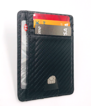 1 Pcs Black Carbon Fiber Leather Holder Slim Card Wallet - £14.16 GBP