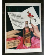 Vintage 1942 Johnny Walker Black Label Scotch Whiskey Full Page Original... - £5.21 GBP