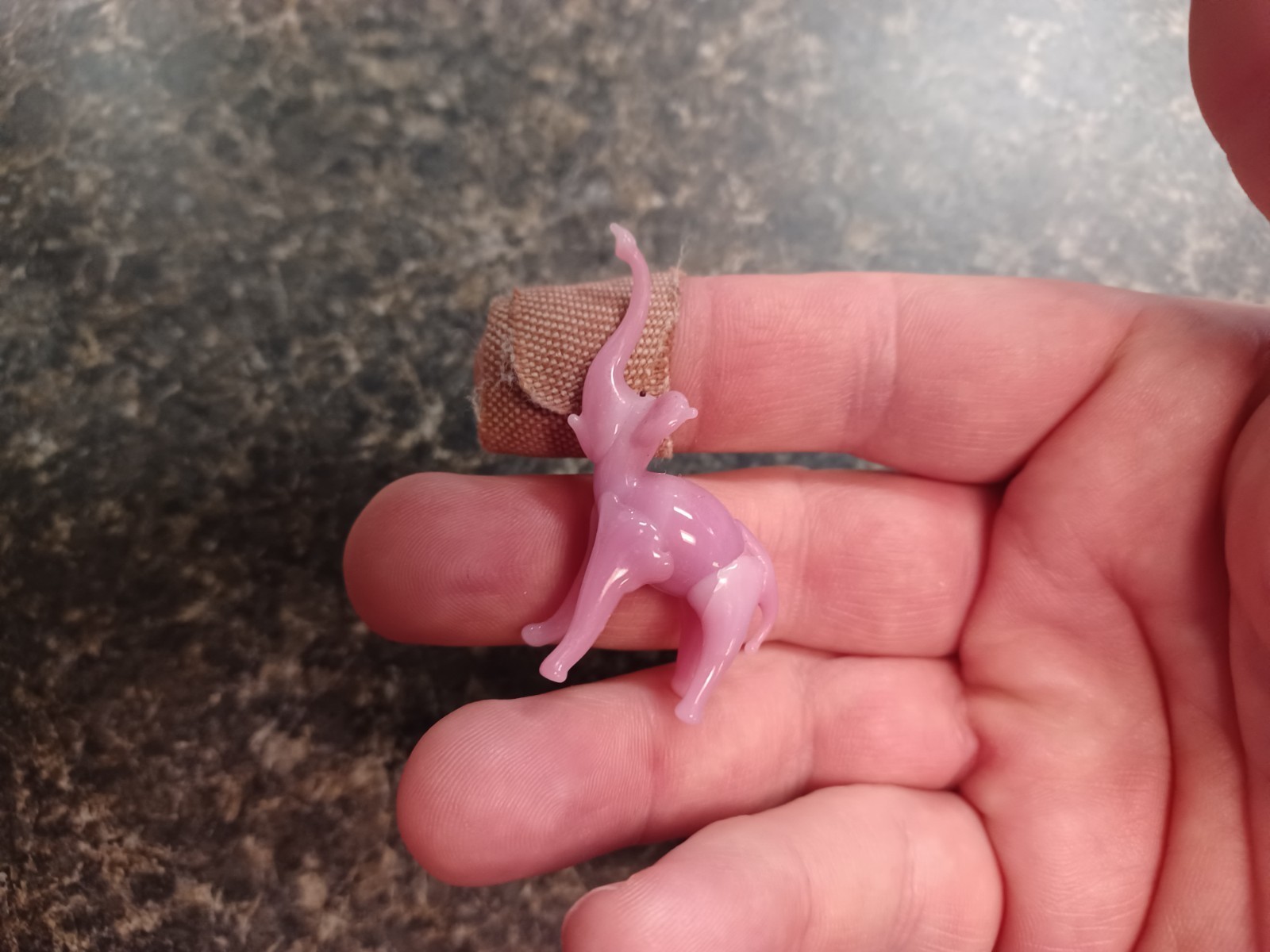 Vintage Pink Art Glass Elephant Family Figurines Item image 6