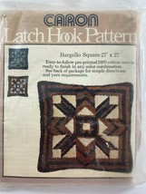 Vtg Caron Latch Hook Pattern Bargello Square 27x27 Pillow Printed Pattern Canvas - £19.43 GBP