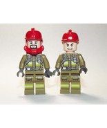 Minifigure Fire Fighter Tan And Red Fireman B Building - $13.86