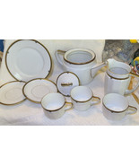 Hutschenreuther Selb LHS Bavaria China Gold Border 9 piece set Dishes Cu... - £69.49 GBP