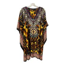 Ashro Y2K Embellished Kaftan Tunic Animal Print Rhinestone One Size - $31.50