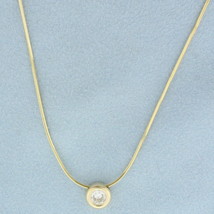 17 Inch Diamond Solitaire Slide Necklace in 14k Yellow Gold - £843.32 GBP