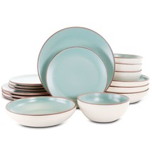 Gibson Elite Contempo Classic 16 Piece Round Terracotta Dinnerware Set in Mint - £76.56 GBP