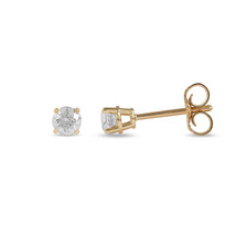 0.33Ct Round Cut Natural Diamond Stud Earrings in 14K Yellow Gold - £136.29 GBP