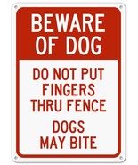 Kent Sparks Metal Road Sign Beware of Dog Do Not Put Fingers Thru Fence ... - €6,85 EUR