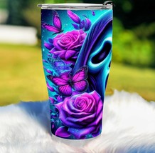 Purple &amp; Teal Ghostface | 30oz Curved Shiny Tumbler  - $658.82 MXN