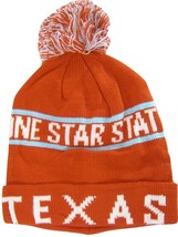 Texas Lone Star State Men&#39;s North Bear Winter Knit Cuffed Pom Beanie Hat LtR/Wht - £11.93 GBP