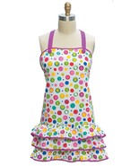 Kay Dee designs girlie apron white bright dots pink green blue yellow R0661 - $558.38 MXN
