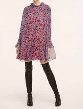 Rebecca Taylor vera fleur smocked chiffon dress in Navy/Scarlet Print - size XS - £178.55 GBP