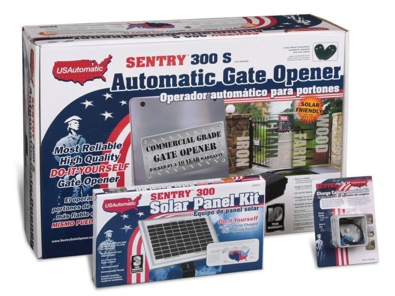 USAutomatic Sentry 300 Solar Gate Opener Package Swing Gate Single Arm DIY USA - $865.72