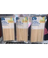 (LOT OF 3) Thin Wooden Craft Sticks 5.75&quot;x.27&quot;x.08&quot; Resealable Packages,... - €12,67 EUR