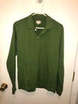 Gant Rugger Polo Shirt Mens Medium Long Sleeve Cotton Green - $14.84