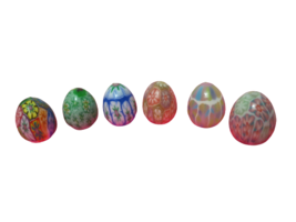 Set Of 6 Hand Painted Easter Egg Candles 2.5&quot;T New In Box - £11.73 GBP