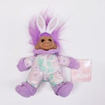 Troll Doll 6&quot; Russ Plush Soft LuvPet Easter Bunny Rabbit Purple Spring Flowers  - £13.34 GBP