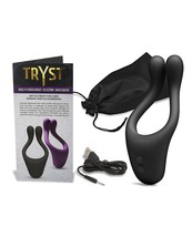 Tryst Bendable Multi Erogenous C Ring Massager Rechargeable Clit Vibe Black - £87.01 GBP