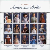 1996 32 cent USPS Stamps of Classic American Dolls, 15 count - $7.00