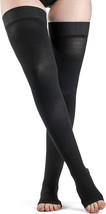 Sigvaris Access/Dynaven Open Toe Thigh Highs w/Grip-Top 30-40 Black Smal... - $43.65