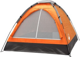 2-Person Camping Tent By Wakeman (Orange) With Rain Fly And Carrying, Or Beaches - £32.10 GBP