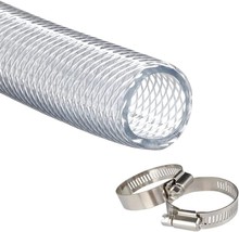 JUNZHIDA High Pressure Braided Clear Flexible PVC Tubing 3/4&quot; ID,10ft - £35.40 GBP