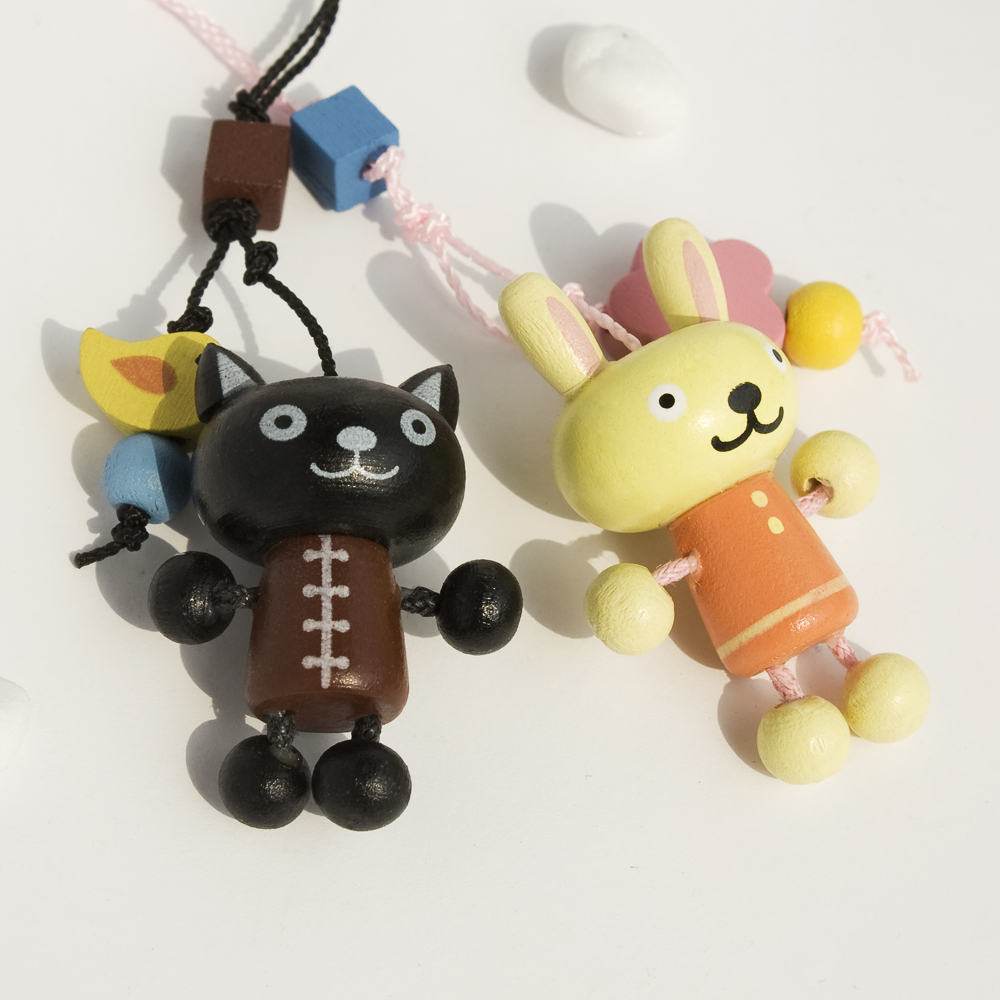 [Black Cat & Rabbit]Cell Phone /Camera/ Handbags Charm Strap