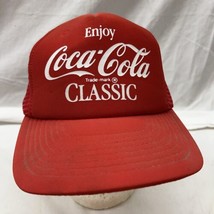 trucker hat baseball cap Vintage Mesh Snapback Coca-cola Classic Red Cap Grunge - £32.22 GBP