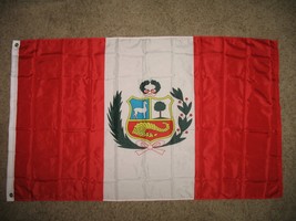3X5 Peru Crest Super Poly Flag 3&#39;X5&#39; Banner Brass Grommets - £3.84 GBP