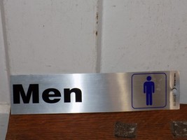 Vintage 8” x 2” Men Restroom Self Stick Sign NOS - $276.80 MXN