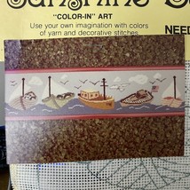 Sunshine Designs Needlepoint Canvas Boats in a Row on the Sea 25x6 in. - $22.71 Sunshine Designs Needlepoint Canvas Boats in a Row on the Sea 25x6 in. - $22.71
