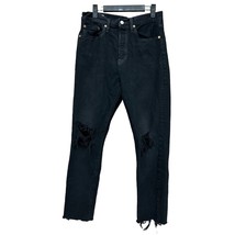 Levis Womens Big E Modified Distressed Jeans 30 X 27 LARGE Black - AC - $19.67