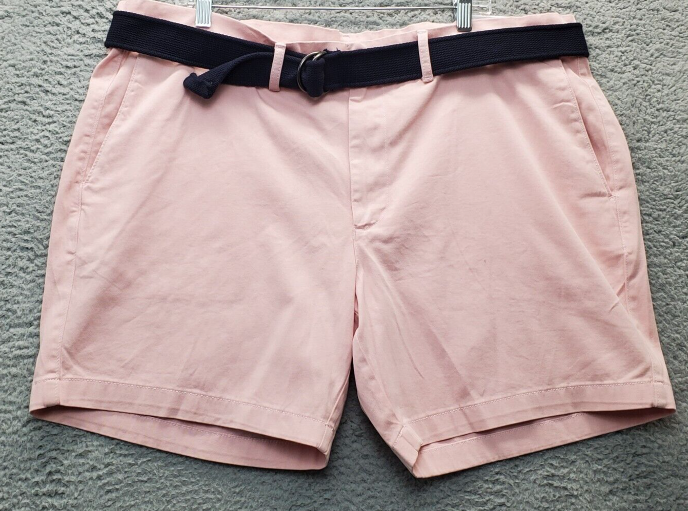 St. John&#39;s Bay Chino Shorts Men 42 Pink Cotton Comfort Stretch Flat Fron... - $15.69