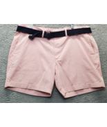 St. John&#39;s Bay Chino Shorts Men 42 Pink Cotton Comfort Stretch Flat Fron... - £12.50 GBP