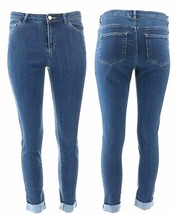 LOGO Lori Goldstein Medium Wash Straight Blue Jeans w/Rolled Cuffs Plus Size 26 - £43.15 GBP