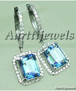 1.15ct Diamond Blue Topaz 14k White Gold Christmas Anniversary Women’s E... - £1,999.33 GBP