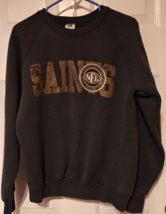 Vtg New Orleans Saints L Black Sweatshirt NFL Official Tailgate Club USA Made - £73.06 GBP