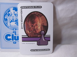 1992 Clue Board Game Piece: Suspect Card: Professor Plum - £1.39 GBP